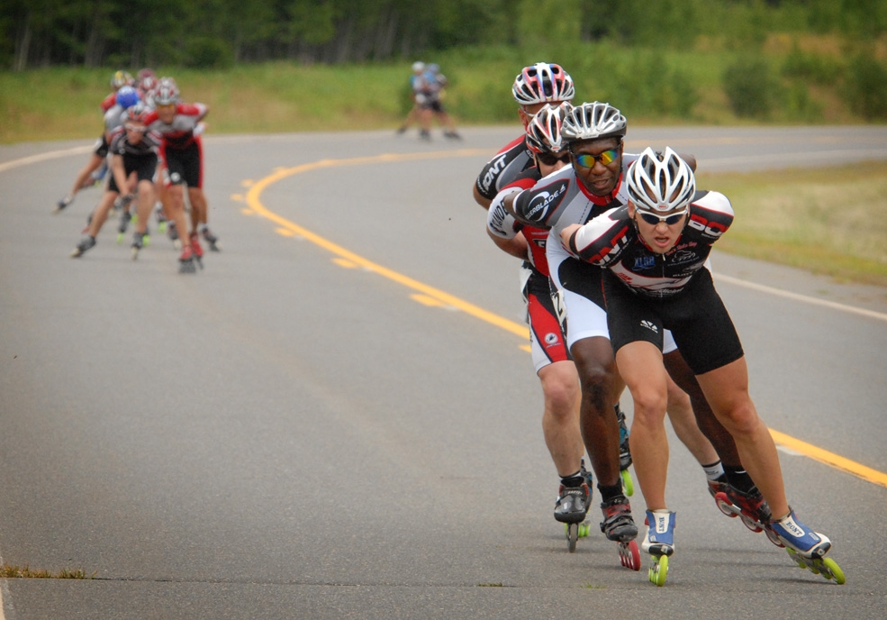 Breakaway group at Hoyt Lakes Skate